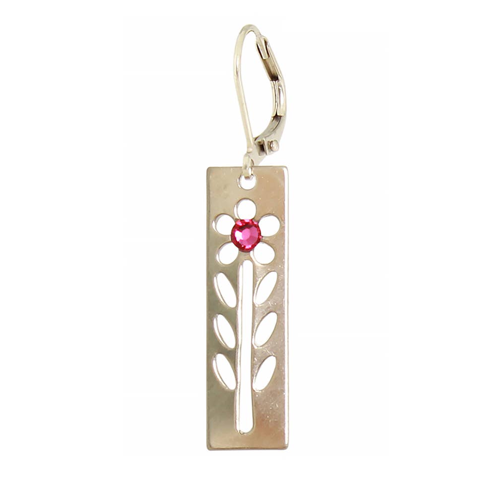 Etched Crystal Flower Earring