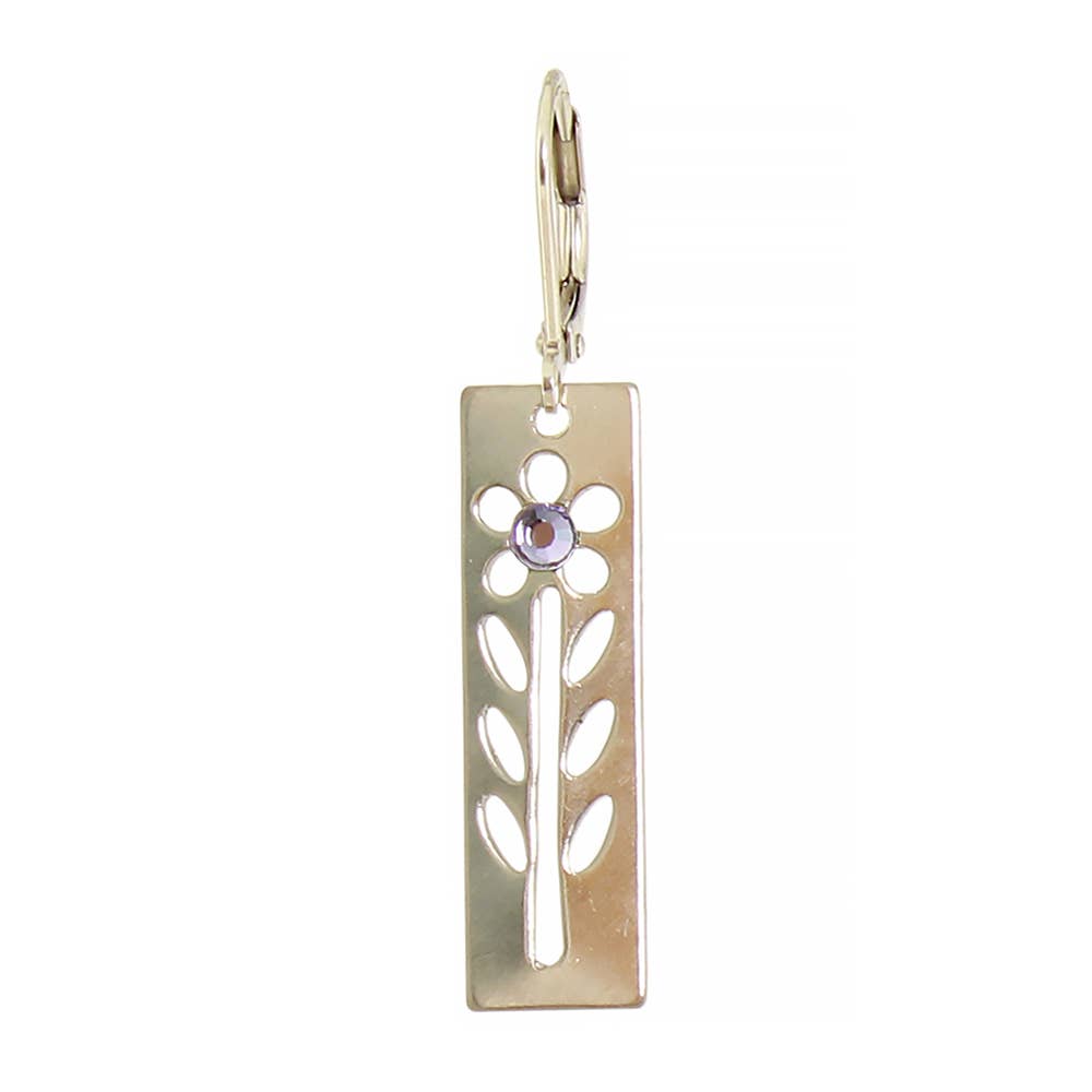 Etched Crystal Flower Earring