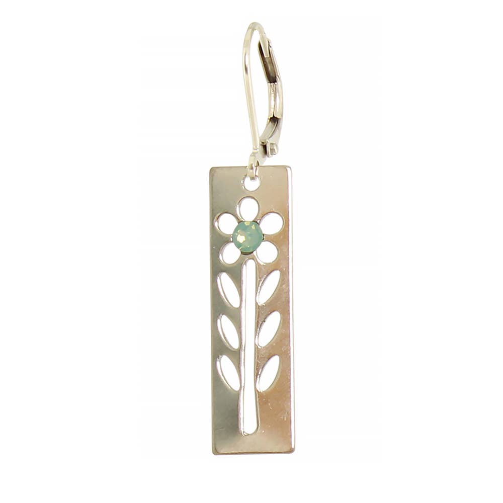 Etched Crystal Flower Earring