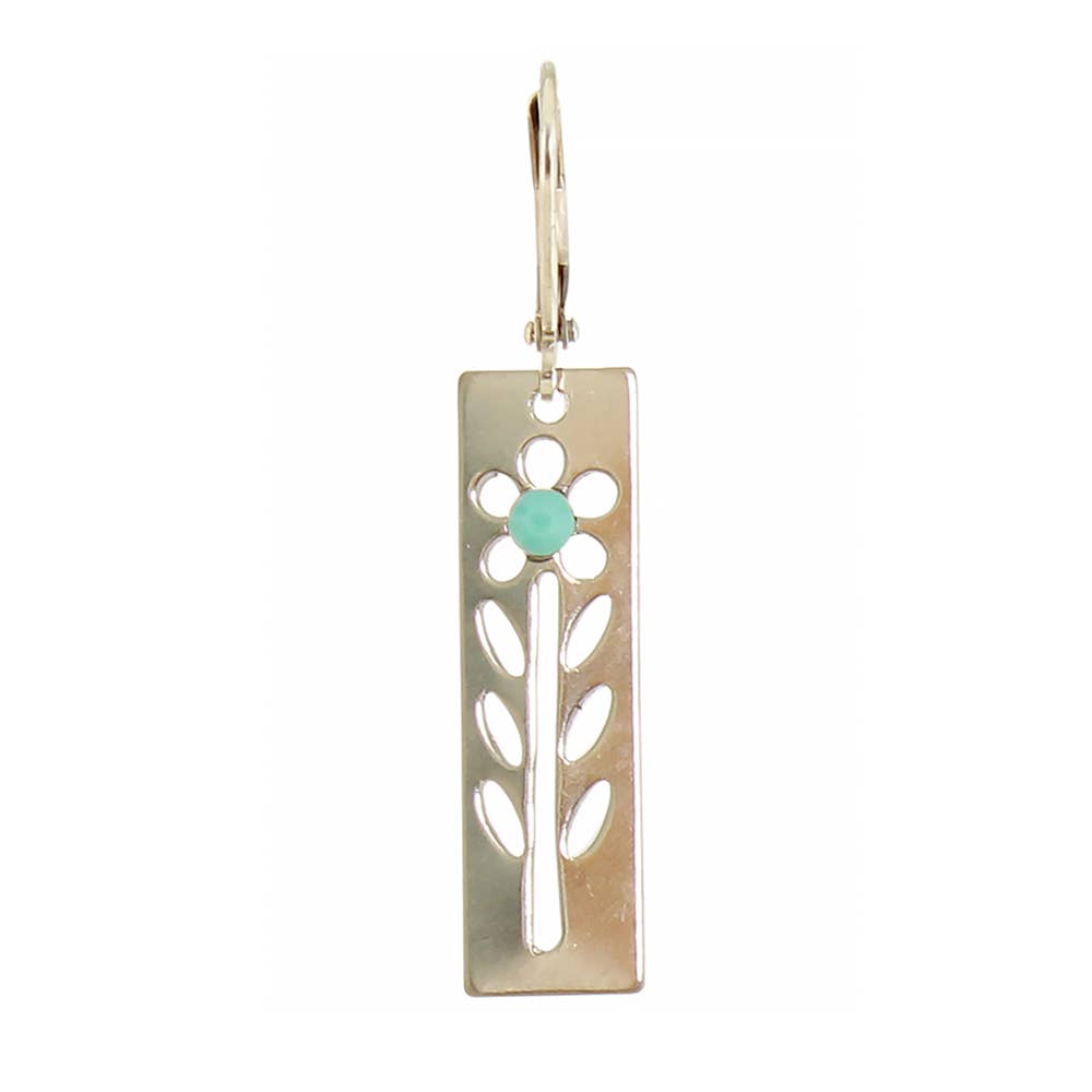 Etched Crystal Flower Earring