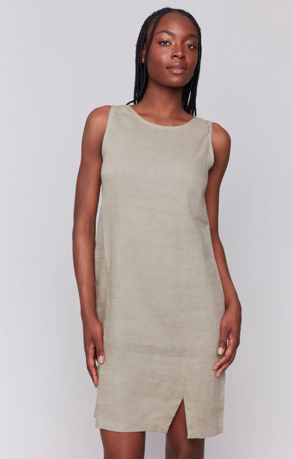 Sleeveless Crew Neck Linen