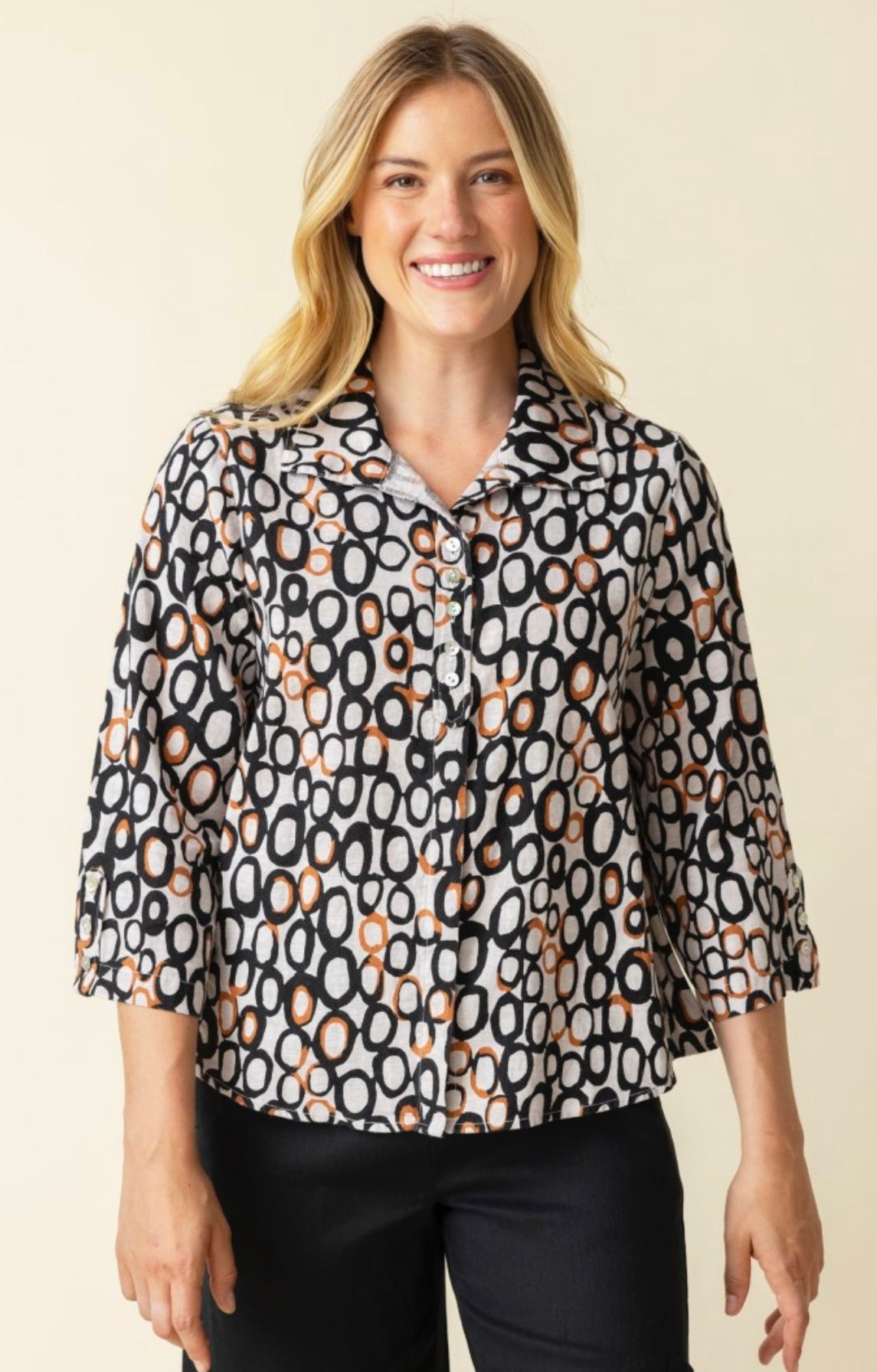Linen Circle Retro Swing Shirt