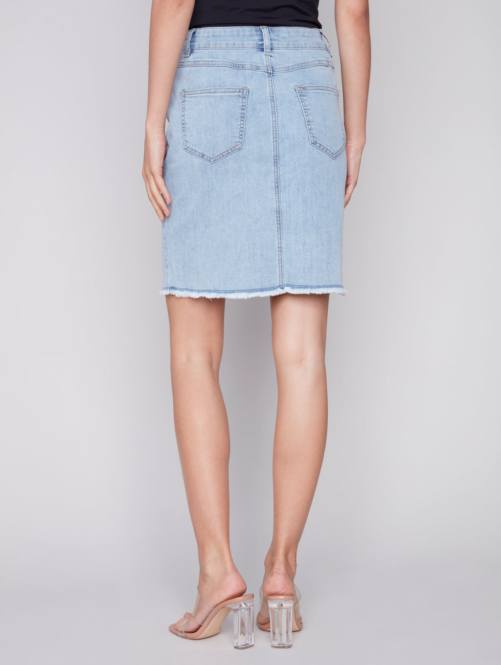 Frayed Hem Denim Skort