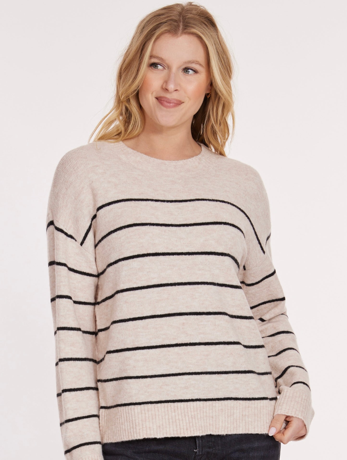 Cropped Crew Stripe Sweater