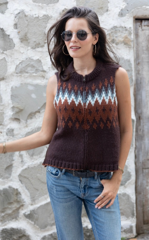 Jaxon Fair Isle Zip Vest