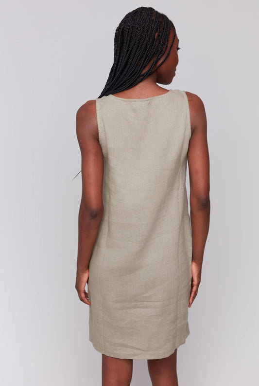Sleeveless Crew Neck Linen