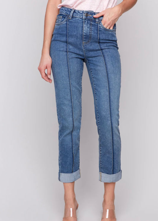 Pintuck Pant wih Rollup Cuff