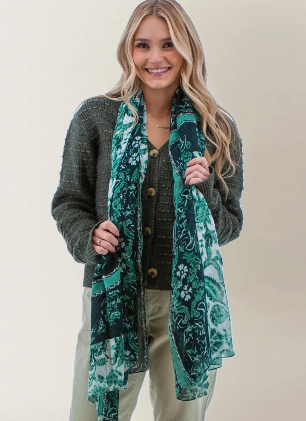 Winterfloral Border Scarf