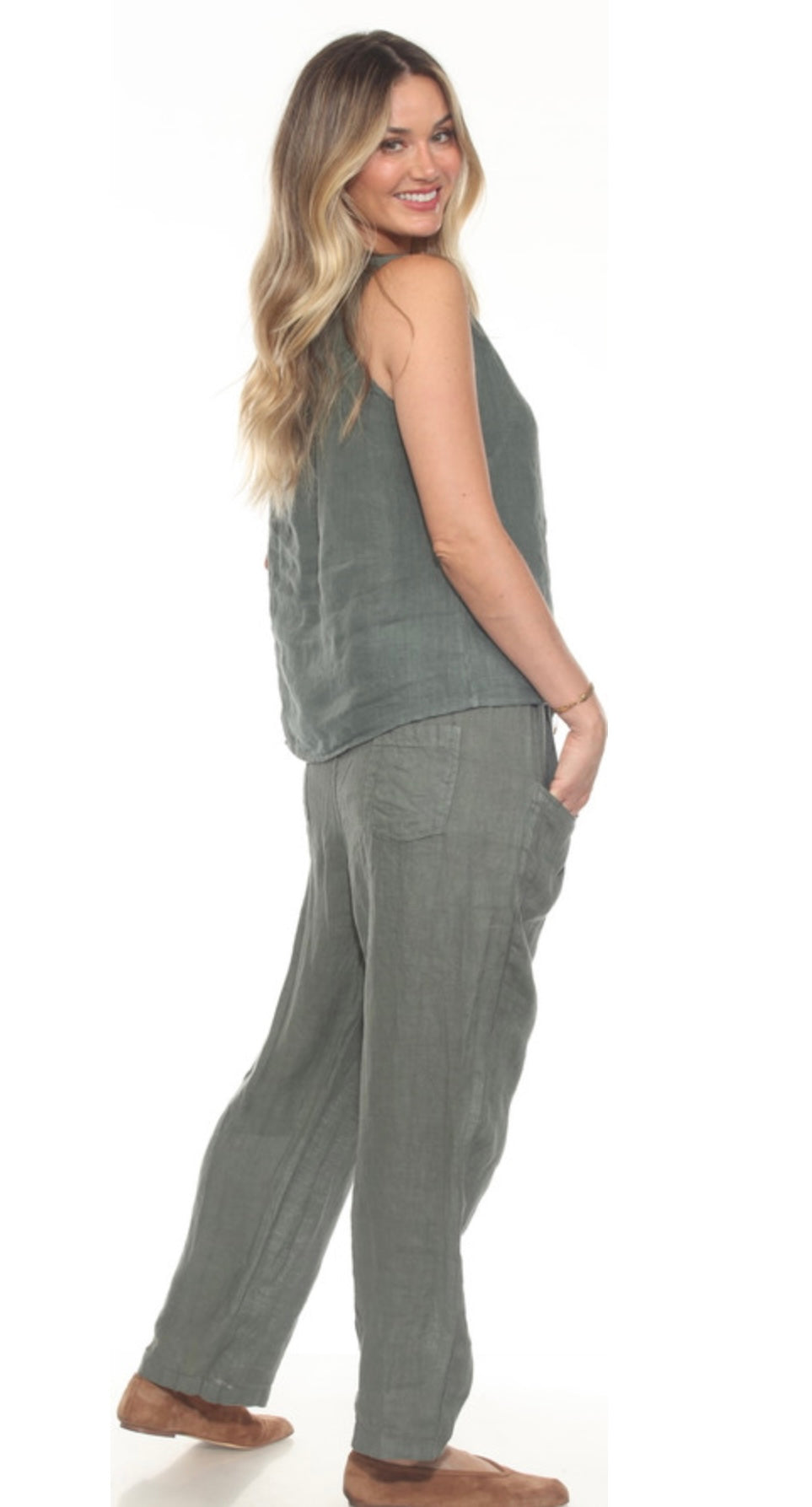 Linen Full Length Pckt Pants