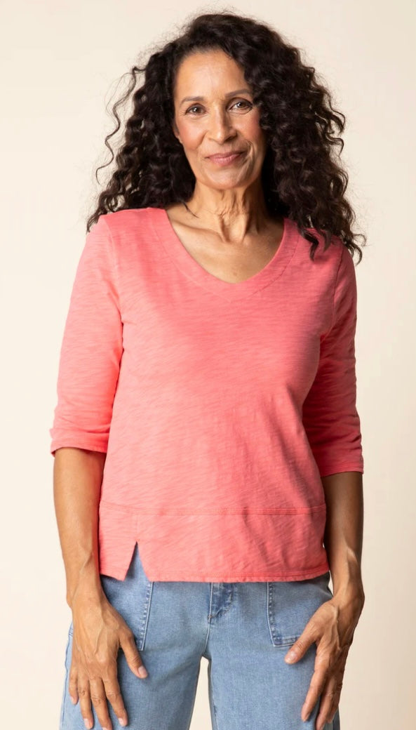 Cotton Pebble Elbow Slv Tee