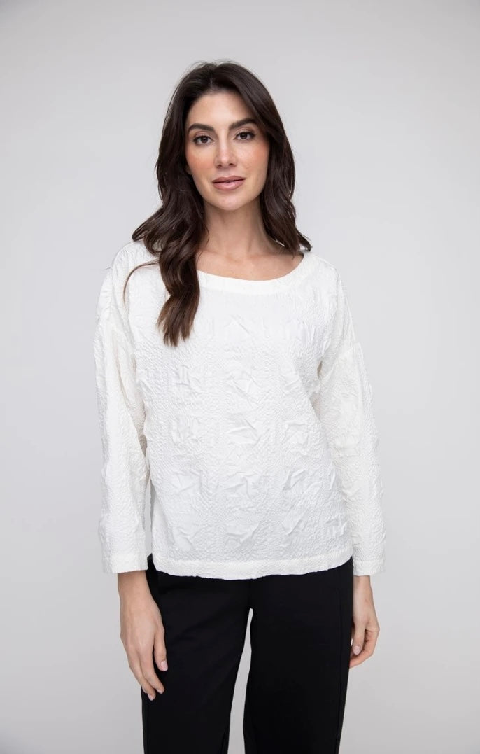 Jacquard Crinkle Audrey Pullover