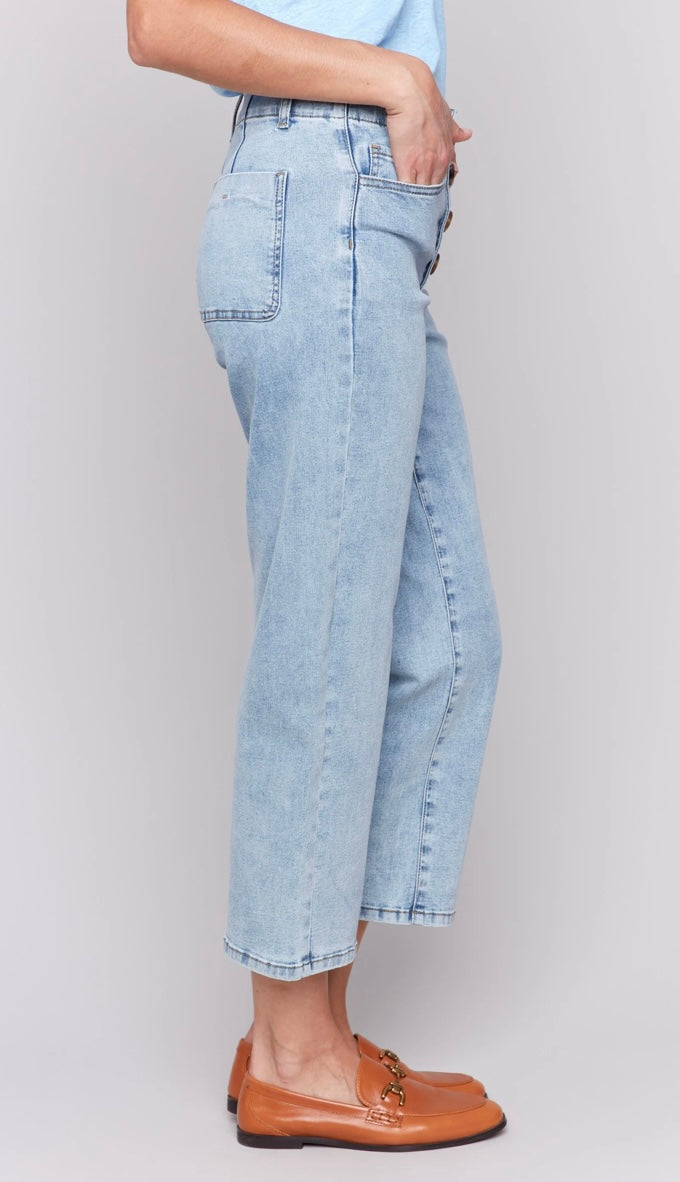 Button Fly Straight Leg Pant