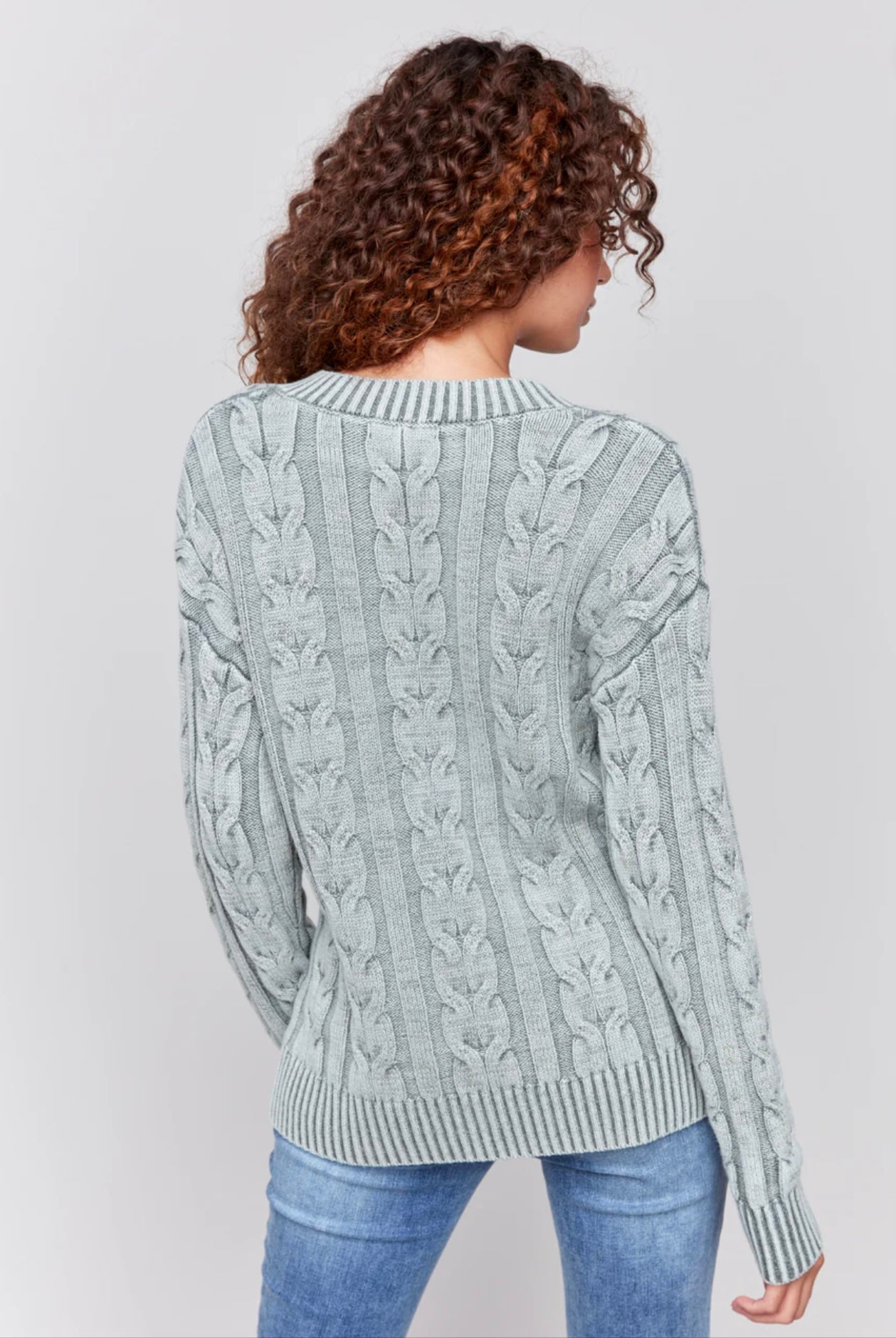 Cold Dye Cable Knit Sweater