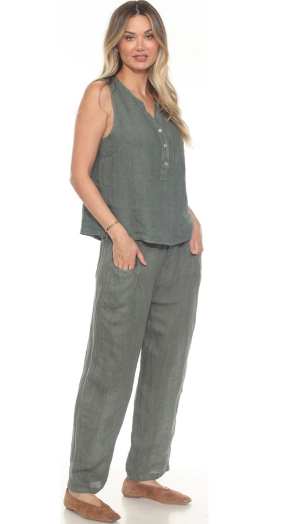 Linen Full Length Pckt Pants