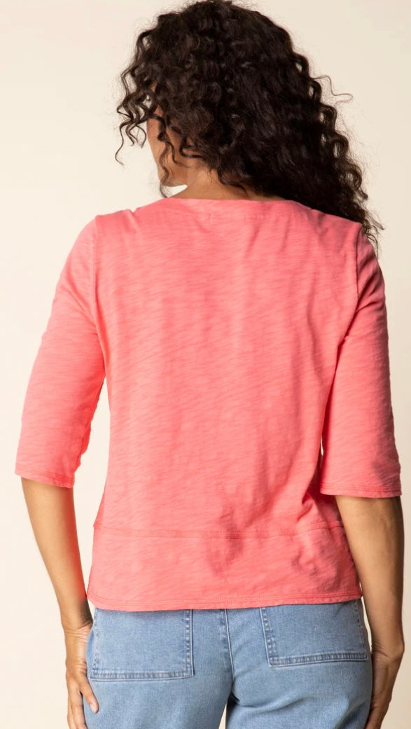 Cotton Pebble Elbow Slv Tee