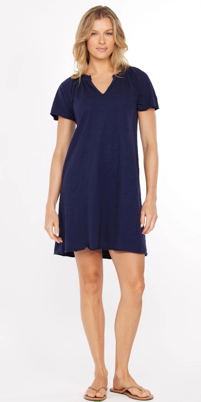 Shirred Split Dress