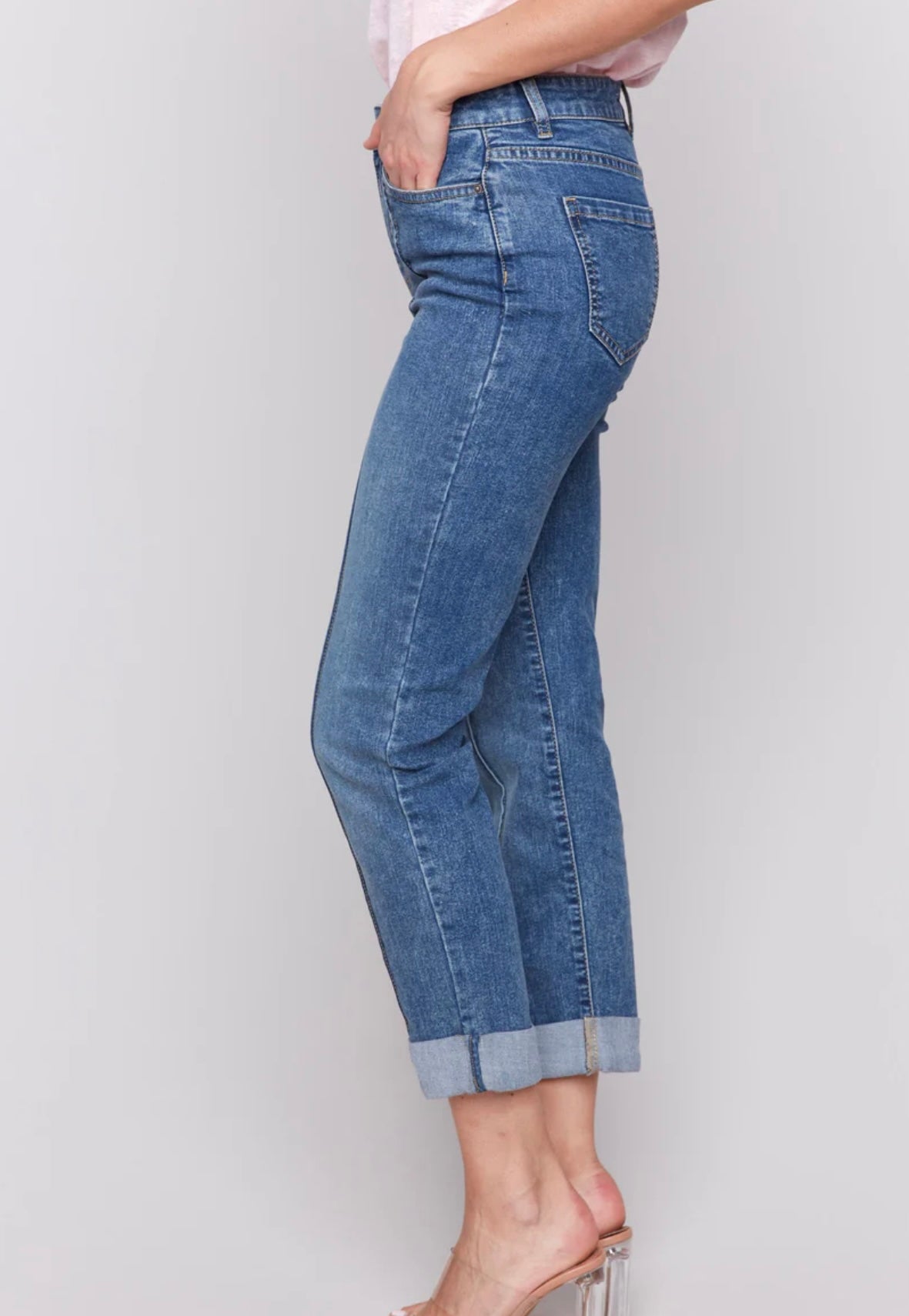 Pintuck Pant wih Rollup Cuff