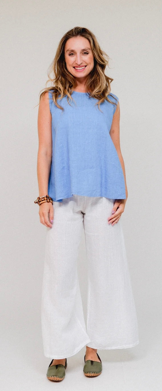Slvless Back Button Top