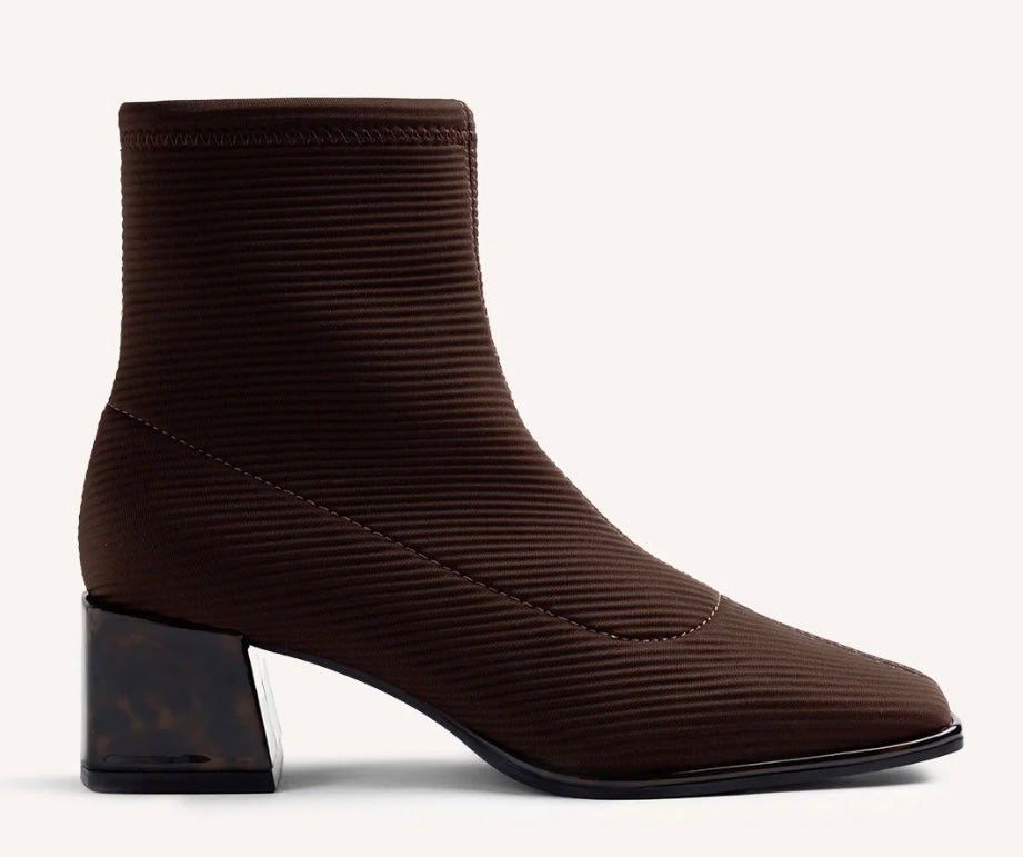 Brown Cloth Bootie