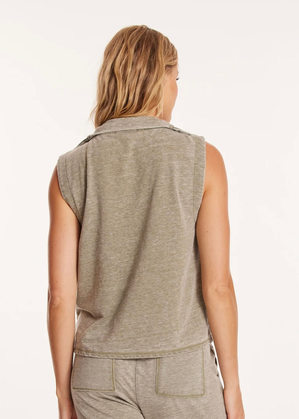 Half Zipped Sleeveless Top