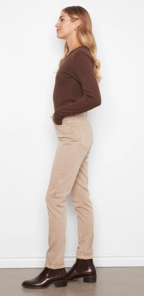 Cuffed Hem Twill Pant