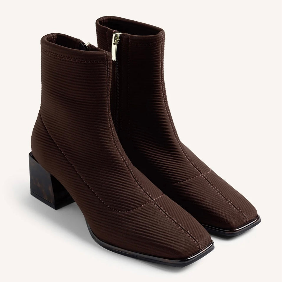 Brown Cloth Bootie