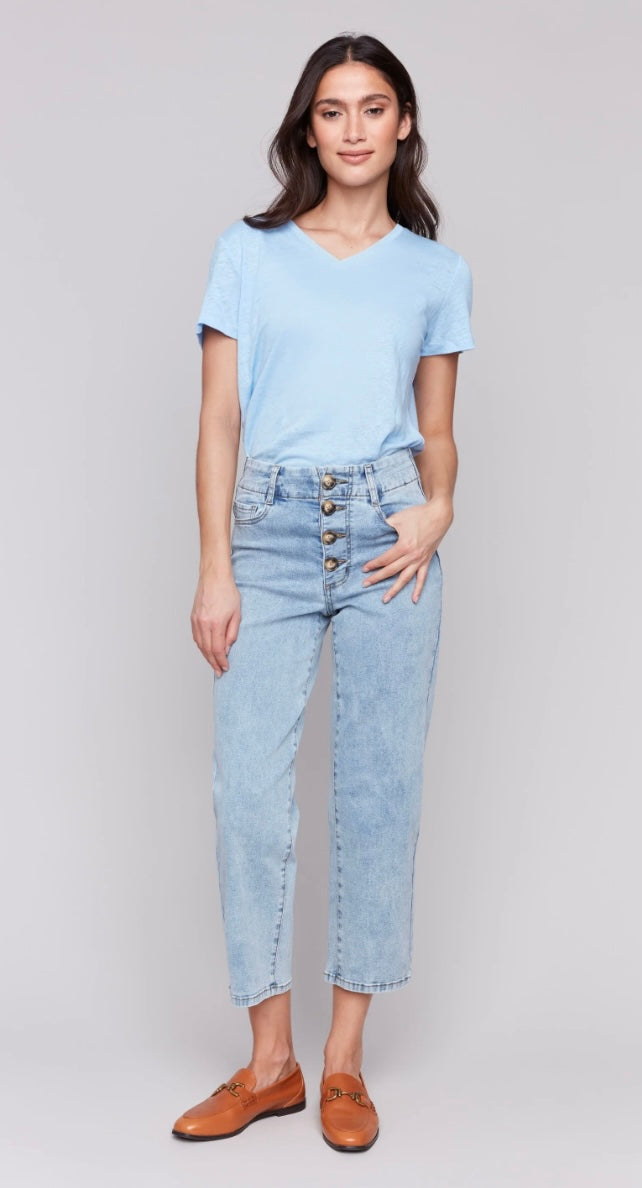 Button Fly Straight Leg Pant