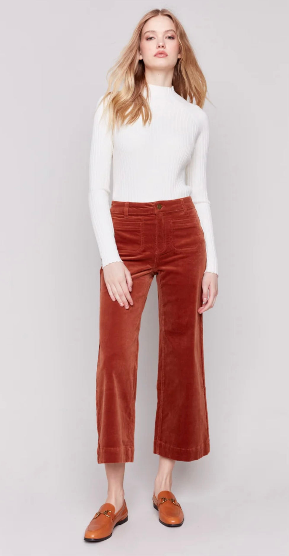 Corduroy Cropped Flare Pant