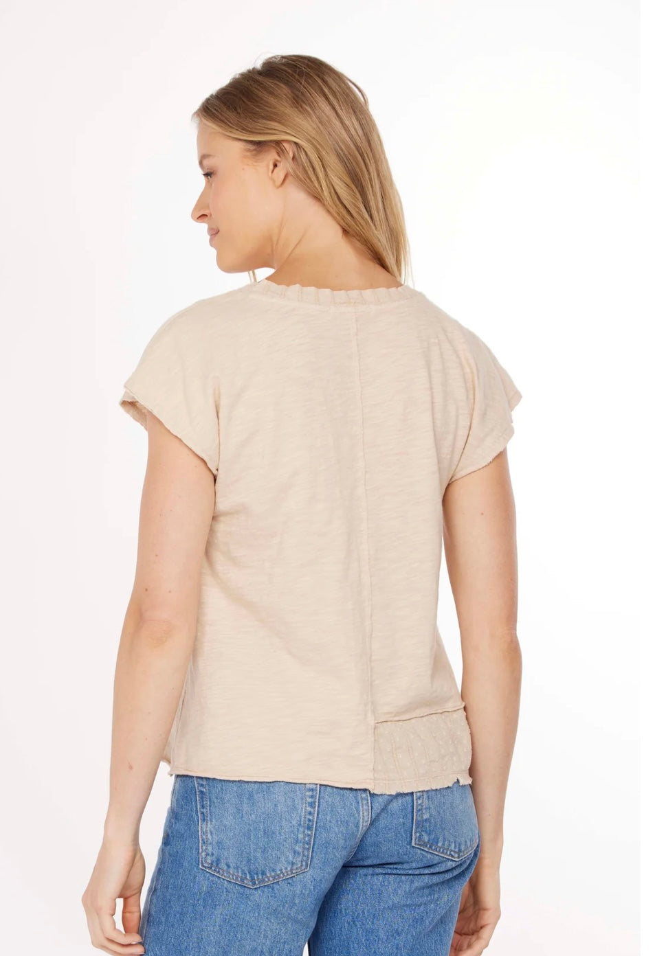 Short Dolman Slv Mix Media Tee
