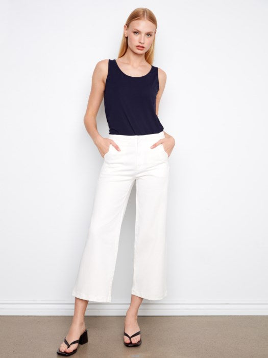 Wide Leg Twill Pants