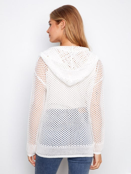 L/S Fishnet Hoodie Sweater