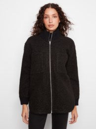 Fuzzy Jacket W/Round Hem