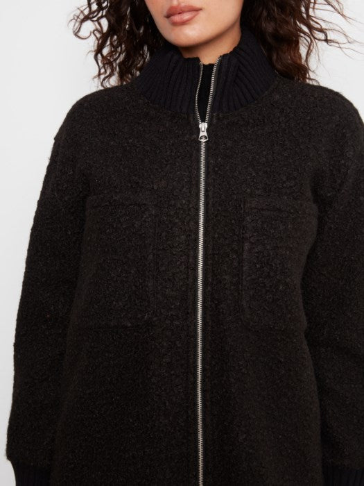 Fuzzy Jacket W/Round Hem