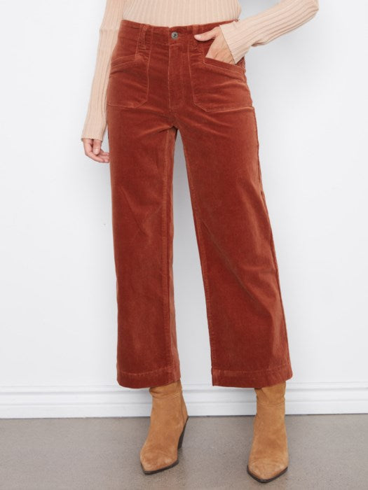 Cropped Wide Leg Corduroy Pants