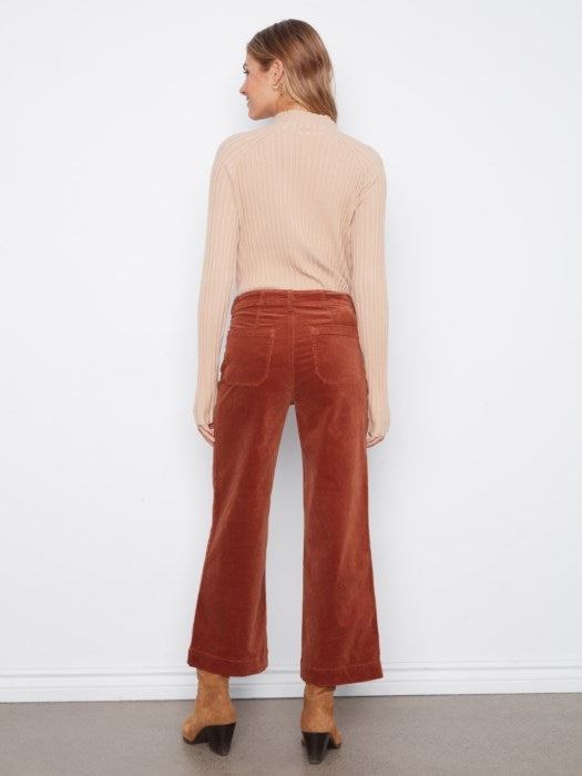 Cropped Wide Leg Corduroy Pants