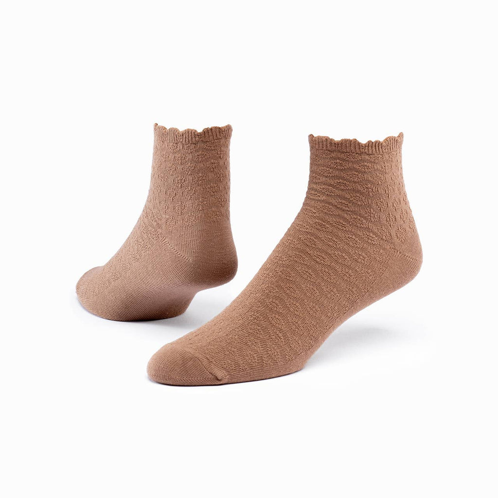 Organic Cotton Socks - Scallop Quarter